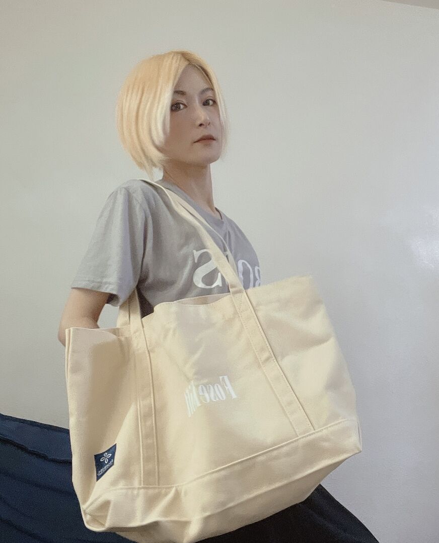 トートバッグコットンバッグ】灰色/ベージュ | 共感をつなぐ FoseKift