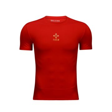 【丸首半袖レッド】アンダーシャツ