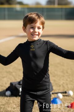 ジュニア・ハイネック長袖ブラック】アンダーシャツ | 共感をつなぐ