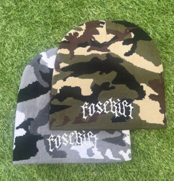 【ニット帽】カーキカモフラージュ/グレーカモフラージュ